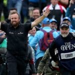 Shane Lowry celebrating his win at The 148th Open in 2019
