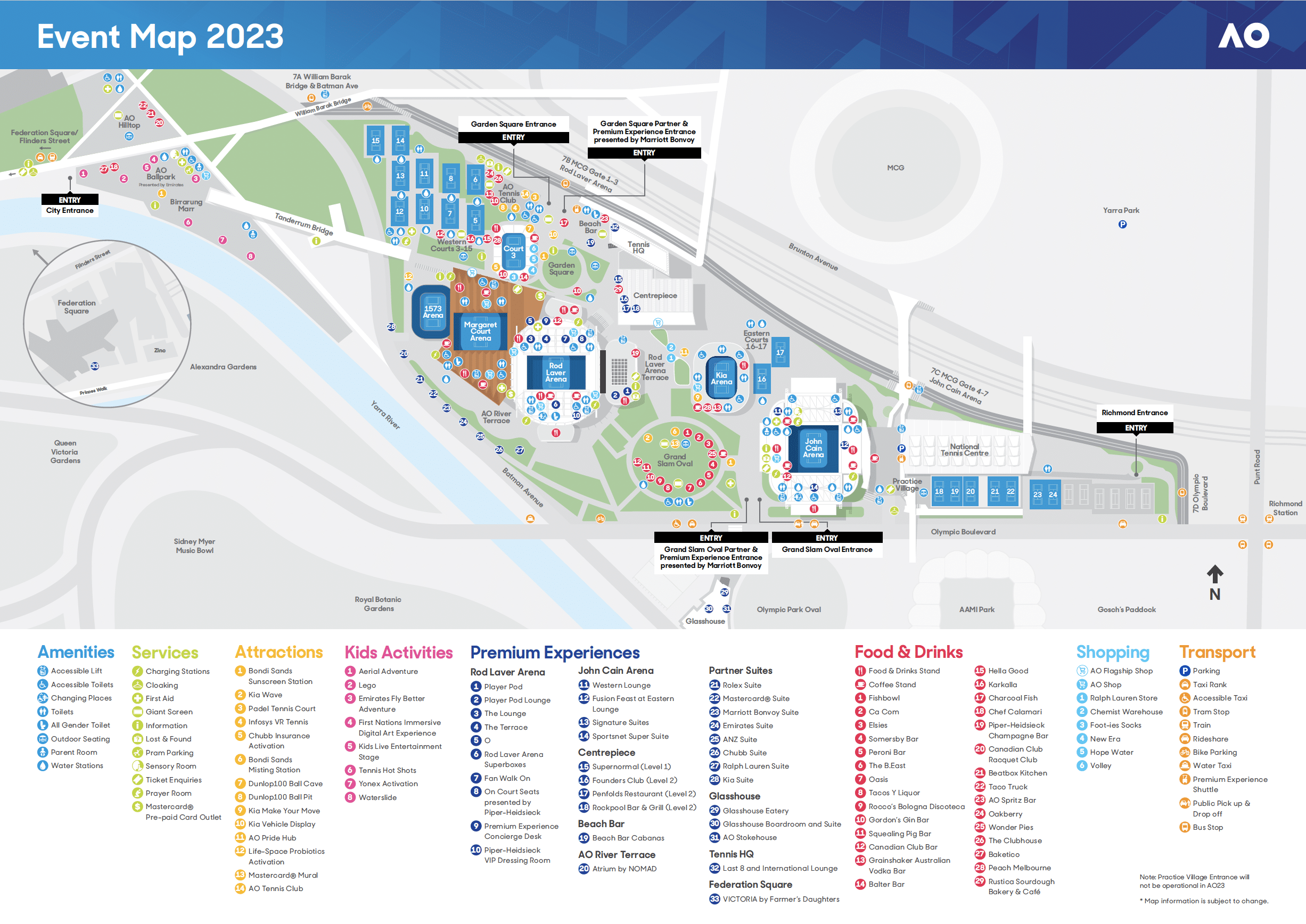 Official Australian Open 2025 Packages Tickets Join The Waitlist   Melbourne Park Map AO23 