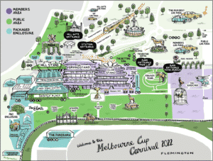 Melbourne Cup Carnival 2022 venue map