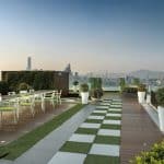 The Park Lane Hong Kong's rooftop venue space with views of Victoria Harbour