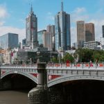 View over Melbourne's Princes Bridge and the Yarra River