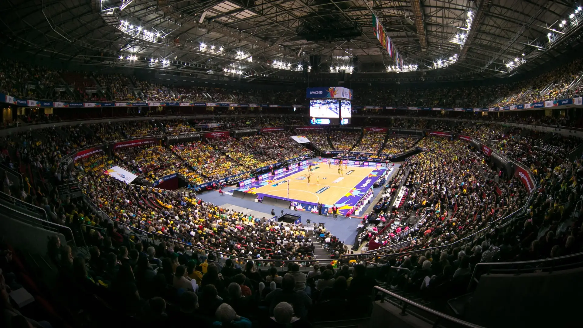 A packed arena during a Netball World Cup session