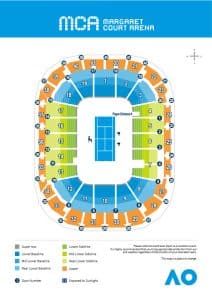 Margaret Court Arena Seating Map - Australian Open