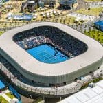 Aerial view of Melbourne Park during Australian Open