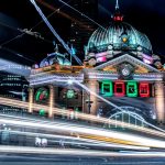 Flinders Street Station at night, Melbourne, Australia