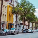 Coloured buildings in Charleston, South Carolina