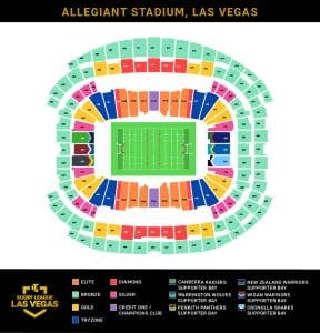 NRL Las Vegas 2025 seating map